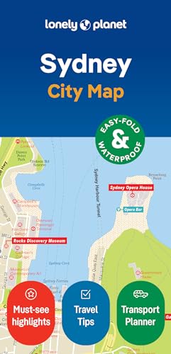 Lonely Planet Sydney City Map cover showing a street map of Sydney Harbour area.