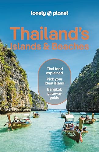 Lonely Planet Thailand's Islands & Beaches travel guide cover featuring traditional boats on turquoise water.
