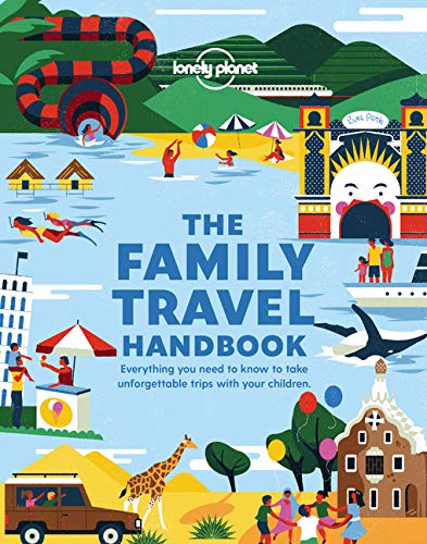 Lonely Planet’s “The Family Travel Handbook” cover with colorful travel illustrations.