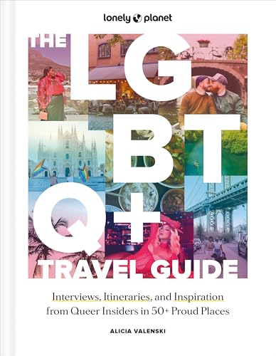 Lonely Planet LGBTQ+ travel guide cover with diverse imagery and bold text.
