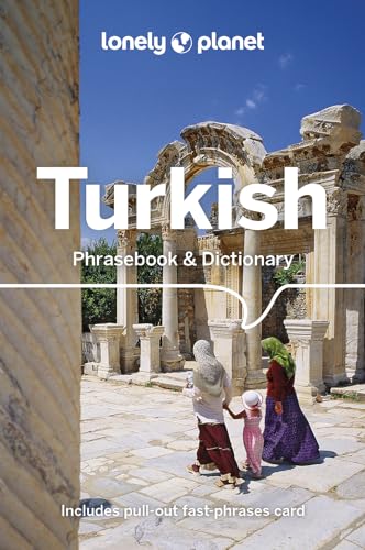 Lonely Planet Turkish Phrasebook cover featuring people walking in front of ancient stone ruins.