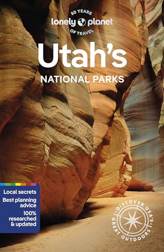 Lonely Planet Utah's National Parks travel guide cover featuring a slot canyon landscape.