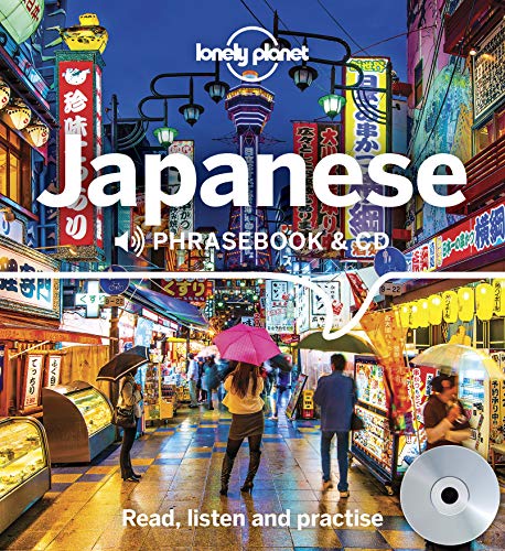 Lonely Planet Japanese Phrasebook & CD cover with a Tokyo street scene.