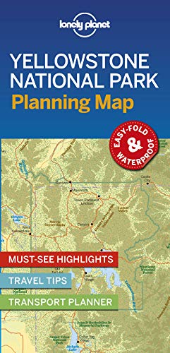 Lonely Planet Yellowstone National Park planning map, detailed and waterproof.