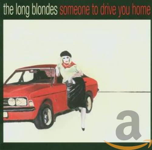 CD cover: woman leaning on a red car, vintage style illustration.