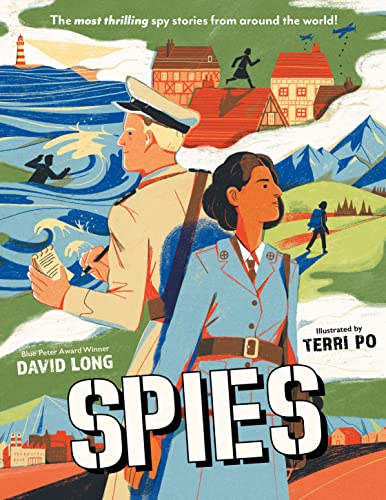 Book cover depicting two spies and a coastal, mountainous landscape.