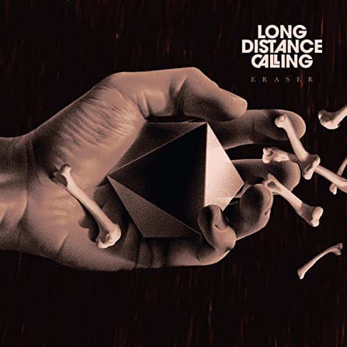 CD cover for "Long Distance Calling - Eraser" with a hand and geometric shapes.