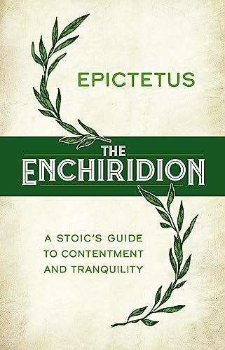 Book cover: "The Enchiridion" by Epictetus, with green leaf illustrations.