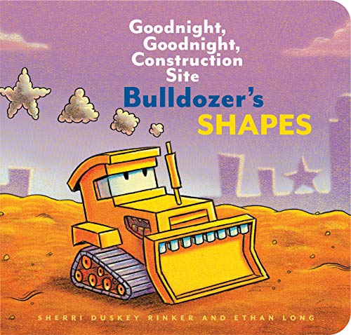 Book cover featuring an orange bulldozer against a purple and orange sky.