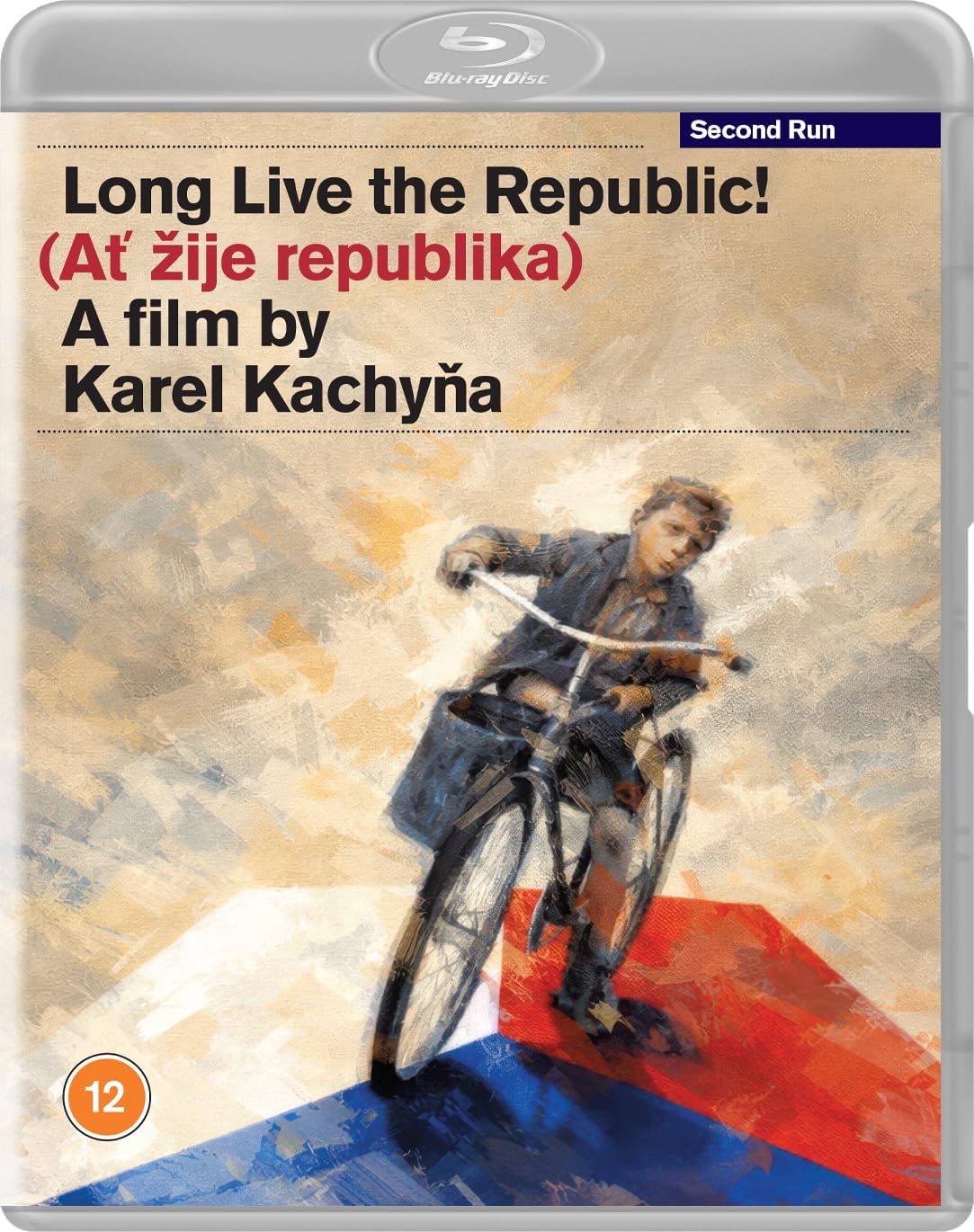 Blu-ray cover for “Long Live the Republic!” featuring a man on a bicycle.
