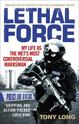 Book cover: masked police marksman with rifle, urban background.