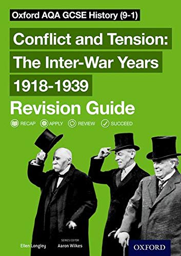 History revision guide cover with men in hats, 1918-1939 conflict focus.