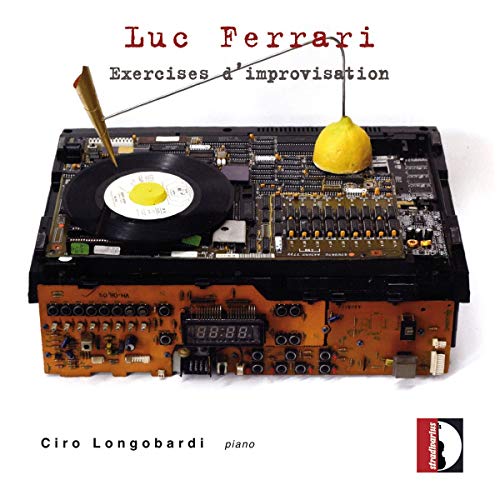CD cover: electronic components, lemon, record, and digital clock display.