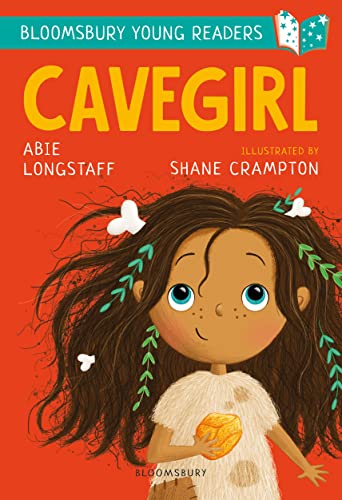 Book cover: "Cavegirl" features a young girl with long, dark hair.