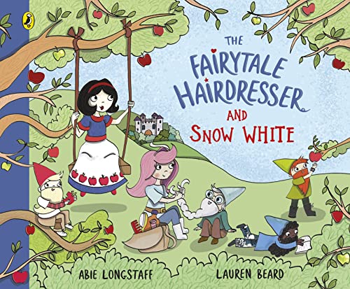 Book cover depicting Snow White and fairytale characters in a colorful scene.