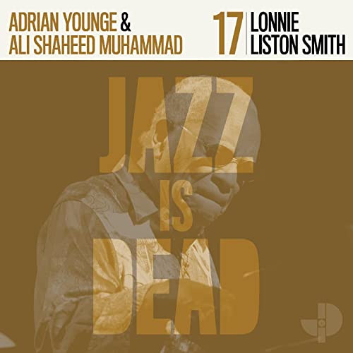 Vinyl record cover featuring a portrait and bold text: “Jazz Is Dead”.