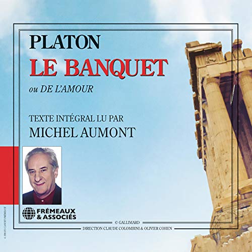 CD cover for "Le Banquet" by Platon, featuring a portrait and ancient architecture.