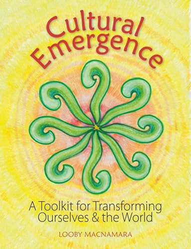 Book cover with a green spiral symbol on a yellow sunburst background.