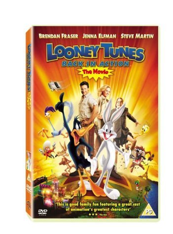 DVD cover featuring Bugs Bunny with Brendan Fraser and Jenna Elfman.