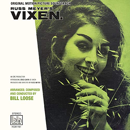 Album cover for "Vixen" soundtrack featuring Erica Gavin with foliage.