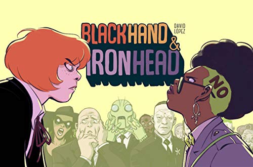 Comic book cover featuring two women facing each other, surrounded by figures.