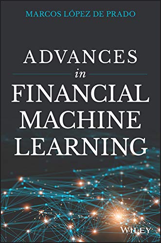 Book cover for Advances in Financial Machine Learning with a dark data network background.