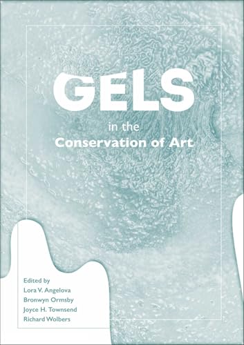 Book cover: "Gels in the Conservation of Art" with textured blue background.