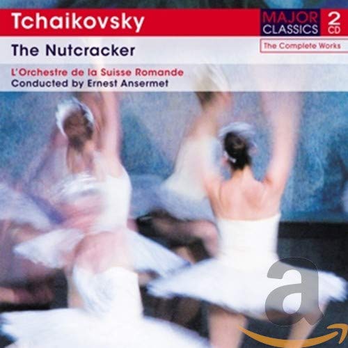 CD cover for Tchaikovsky’s “The Nutcracker” featuring ballet dancers.