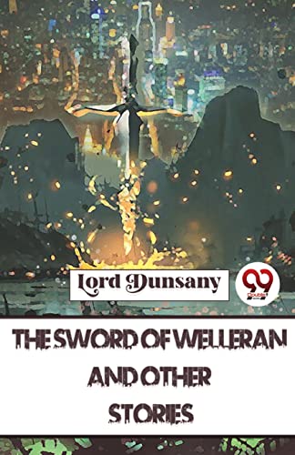 A glowing sword stands before a dark mountain landscape on this book cover.