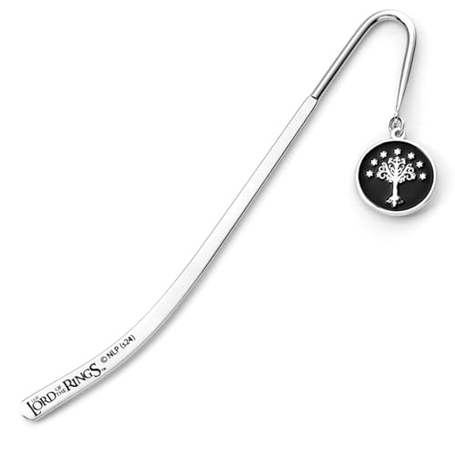 Silver bookmark with a circular charm featuring the White Tree of Gondor.