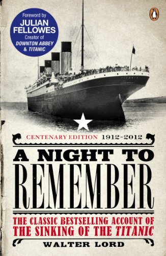 Book cover depicting the Titanic with large, bold title: "A Night to Remember".