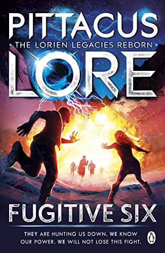 Book cover for Fugitive Six showing figures running toward a bright, fiery explosion.