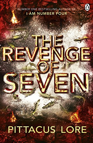 Book cover for The Revenge of Seven featuring gold text and flying creatures.