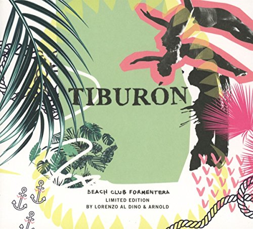 CD cover featuring palm leaves, silhouettes of divers, anchors, and the text Tiburon Beach Club.