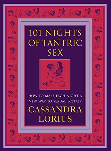 Book cover for 101 Nights of Tantric Sex by Cassandra Lorius with red border illustrations.