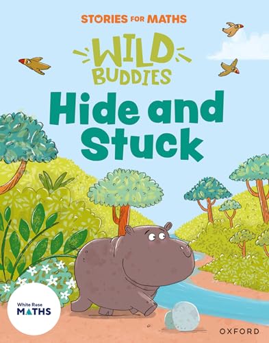 Book cover: hippo, birds, and green foliage with “Hide and Stuck” text.