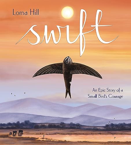 Book cover: "Swift" with a swallow in flight over a landscape.