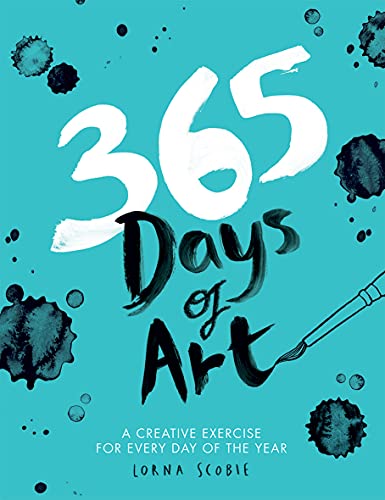 Book cover with bold white lettering "365 Days of Art" and paint splatters.