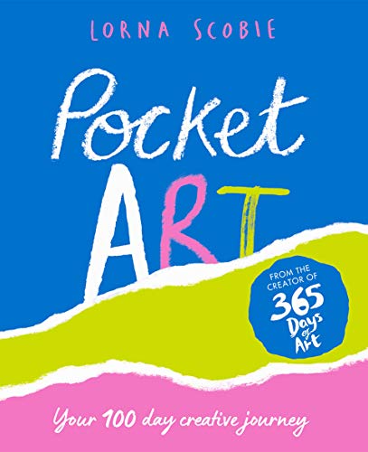 Book cover titled Pocket Art by Lorna Scobie with blue, green, and pink sections.