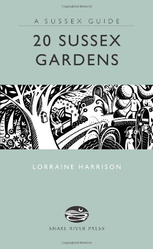 Book cover for “20 Sussex Gardens” with black and white garden illustration.