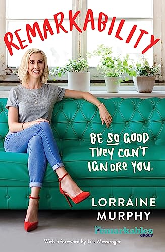 Book cover with a woman on a green couch, title “Remarkability.”