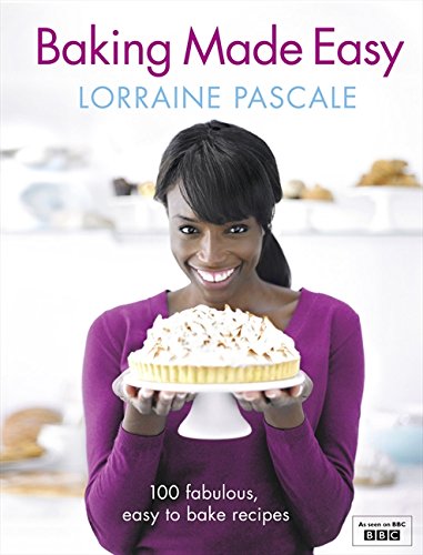 Book cover with woman holding a cake, titled "Baking Made Easy".