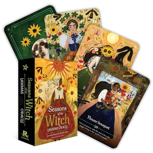 Seasons of the Witch Lammas Oracle box and several illustrated oracle cards.