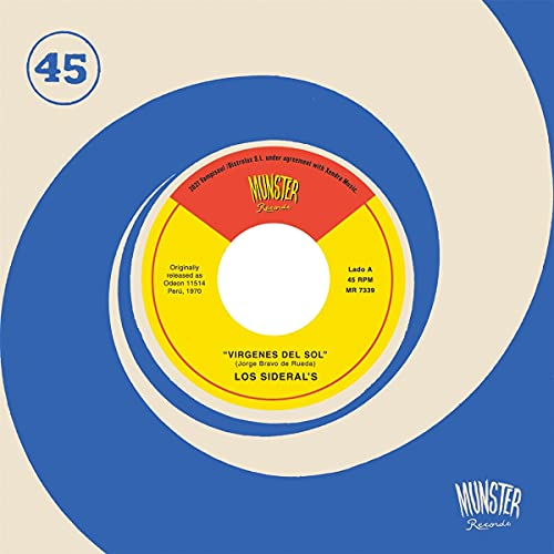 Yellow and red vinyl record label with "Los Siderales" text.