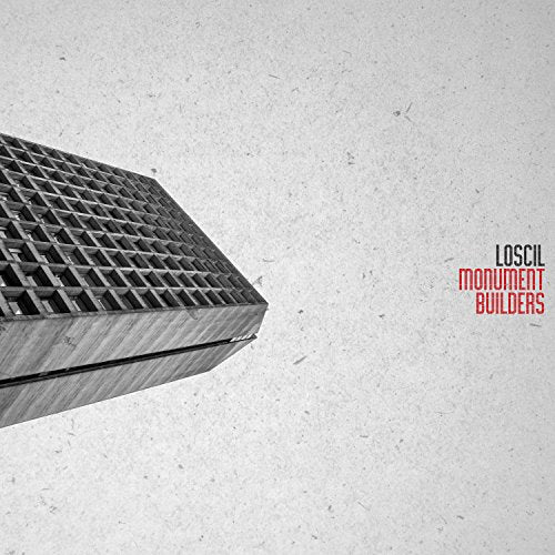 CD cover for Loscil's "Monument Builders" featuring a grid-like architectural detail.