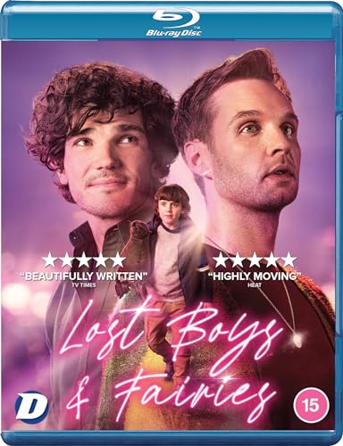 Blu-ray cover featuring two men and a young boy against a purple background.