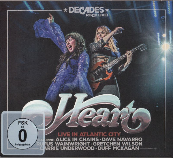 Blu-ray cover for Heart’s “Live in Atlantic City” concert, featuring two singers.