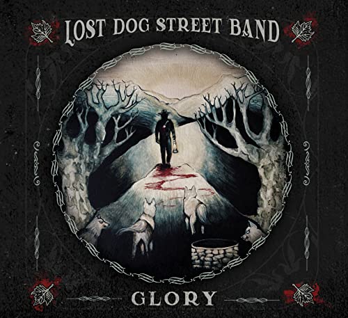 CD cover: lone figure in a dark, illustrated forest with wolves.