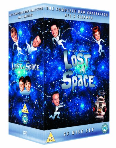 DVD cover for "Lost in Space" featuring the show's characters and robot.