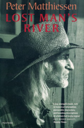 Book cover: "Lost Man's River" featuring a portrait of a man in a hat.